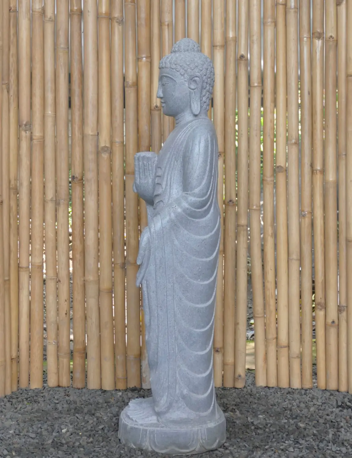  Product image 3 of the product “Standing Buddha with Lotus Flower, ca. 120 cm H ”